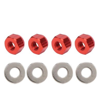 4Pcs Hex Hubs Wheel Adapters, Wheel Hex Lock Nut 4mm Thickness Fit for 1/14 144001 RC Car Upgrade Accessory Car Model Accessory (Red A949-49R)