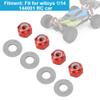 4Pcs Hex Hubs Wheel Adapters, Wheel Hex Lock Nut 4mm Thickness Fit for 1/14 144001 RC Car Upgrade Accessory Car Model Accessory (Red A949-49R) view 4