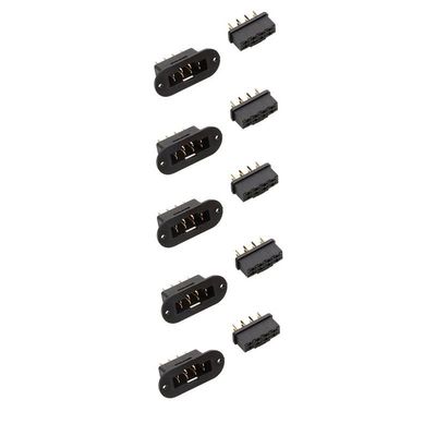 5Pairs Gold Plated Terminal Red Servo Connectors MPX 8 Pins Connector Plug RC Accessories for RC Model Car Plane Boat Charger(5pairs Black)