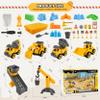 Asoxt 43-Piece Construction Sensory Playset  2 lbs Play Sand, 4 DIY Trucks, Crane & Road Signs  Creative Sandbox Toy for Kids Ages 3+ view 2