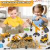 Asoxt 43-Piece Construction Sensory Playset  2 lbs Play Sand, 4 DIY Trucks, Crane & Road Signs  Creative Sandbox Toy for Kids Ages 3+ view 3