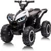 12V Kids Ride On ATV 4 Wheeler Electric Vehicle for Toddlers, Battery Powered Toy Car with LED Lights, Music, High/Low Speed, Treaded Tires for Boys Girls, White view 1
