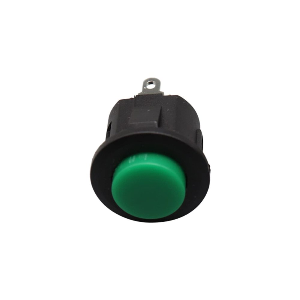 20PCS 14mm Snap-in Lock-Free Reset Button Red/Green Start-Stop Horn Round Switch for DIY RC Boat/Car/Airplane Models(Green)
