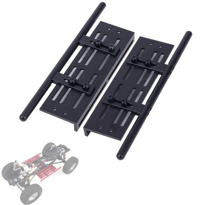 1/10 RC Crawler Pedal Side Boards,2PCS Steps Plate Rock Sliders Running Boards Foot-Plate for 1/10 RC Crawler Car SCX10 I II TRX4 CC01 RGT 86100 GEN8 Wrangler Chassis Parts (Black)