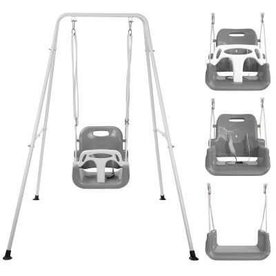 Taleco Gear Toddler Swing, 3-in-1 Swing Sets for Backyard, Baby Swing Outdoor/Indoor, Toddler Swing Set Suitable for Children 6 Months and Older (Black)