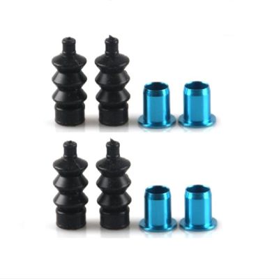 4PCS RC Boat Aluminium Fittings and Rubber Bellows Radio Box Seals Ideal for Servo Push Rod Seal to Rudder(Black)