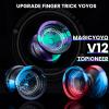 MAGICYOYO V12 Finger Spin Yoyo Professional Responsive Yo yo for Kids & Adults, Unresponsive Yoyo for Advanced, Professional Yo Yo with 12 Strings & Yo-Yo Accessory Kit - Black Green Purple view 2