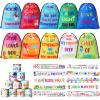 Frienda 20 Pcs Bible Verse Party Favors Includes Jesus Loves You Drawstring Backpack Bags Christian Slap Bracelets for VBS Religious Birthday Gifts Sunday School Classroom Prizes(Stylish) view 1