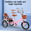 Kids Outdoor Cruiser Bikes with Passenger seat,3 Wheel Bike with Front and Rear Basket,Large Pedal tricycles,Tandem Bicycle,Ride-on trikes(Black,16inch) view 3