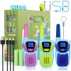 Topsung Walkie Talkies for Kids Long Range Walkie-Talkie for Adults Rechargeable 2 Way Radios 3 Pack with Lanyard NOAA USB VOX, Family Toys for 3-12 Year Old Boys Girls Toddlers Camping Hiking view 1