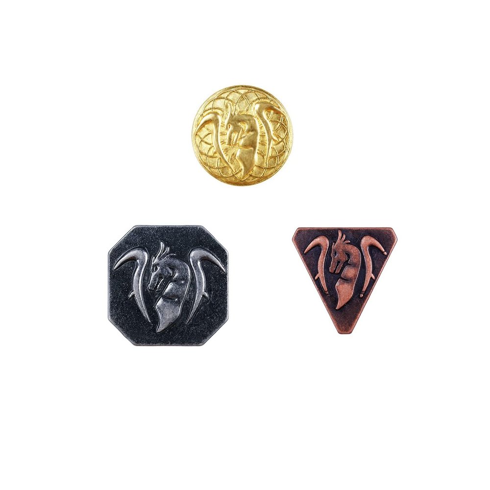 900PCS Metal DND Coins, Contains 300 Gold Coins, 300 Sliver Coins, 300 Copper Coins, for RPG Tablelap Games