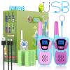 Topsung Walkie Talkies for Kids Girls Boys Toddler Long Range Walkie-Talkie Rechargeable 2 Pack for Adults Seniors Camping Skiing Cruise, Family Pink 2 Way Radio Toys with Lanyard NOAA USB VOX view 1