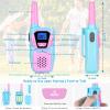 Topsung Walkie Talkies for Kids Girls Boys Toddler Long Range Walkie-Talkie Rechargeable 2 Pack for Adults Seniors Camping Skiing Cruise, Family Pink 2 Way Radio Toys with Lanyard NOAA USB VOX view 2