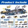 Military Aircraft Carrier Toys, Army Toys with 10 Vehicles, Fighter Jet Helicopter Tanks and Army Men Action Figures Toy for Kids Boys Girls view 2