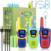 Topsung Walkie Talkies for Kids Adults Long Range Rechargeable 3 Pack, FRS 2 Way Radio Toy for 3-12 Year Old Boys Girls Toddlers, Shockproof NOAA Walkie-Talkie for Family Camping Skiing Cruise view 1