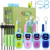 Topsung Walkie Talkies for Kids Long Range Walkie-Talkie for Adults Rechargeable 4 Pack with Lanyard NOAA USB, Family Pink 2 Way Radio Toys for 3-12 Year Old Boys Girls Toddlers Camping Skiing view 1