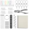 166Pcs Heat Shrink Plastic Sheet Kit, Shrinky Dink Sheets Kit with 20 Shrink Papers 10 Key Rings 10 Ear Hooks 100 Opening Ring Hole Puncher Shrinking Practical Shrink Paper Keychain Kit for DIY Craft view 1