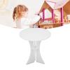 1: 12 Scale Dollhouse Round Table - 3.94x3.86in Acrylic Miniature Decor Dollhouse Round Side Table Furniture - Mini Round Coffee Table for Living Room Bedroom Balcony Fairy Garden view 2