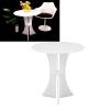 1: 12 Scale Dollhouse Round Table - 3.94x3.86in Acrylic Miniature Decor Dollhouse Round Side Table Furniture - Mini Round Coffee Table for Living Room Bedroom Balcony Fairy Garden view 4