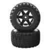 Dantenron 1/16 RC Off Road Truck Tires OD 104mm and Hard Plastic Wheels Rims 12mm Hex 1/10 Rubber Monster Tyres for 1:16 Scale Truck Car MJX Hyper Go H16 16207 16208 16209 16210 4PCS (Black) view 4