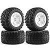 Dantenron 1/16 RC Off Road Truck Tires OD 104mm and Hard Plastic Wheels Rims 12mm Hex 1/10 Rubber Monster Tyres for 1:16 Scale Truck Car MJX Hyper Go H16 16207 16208 16209 16210 4PCS (White) view 1