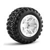 Dantenron 1/16 RC Off Road Truck Tires OD 104mm and Hard Plastic Wheels Rims 12mm Hex 1/10 Rubber Monster Tyres for 1:16 Scale Truck Car MJX Hyper Go H16 16207 16208 16209 16210 4PCS (White) view 4
