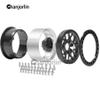 Chanjorlin 2.2 RC Beadlock Wheels Rims 12mm Hex 1/10 Aluminum Alloy Mud Slingers Hubs for 1:10 Rock Crawler Car Axial SCX10 Tamiya CC01 D90 RR10 RC4WD Gen8 Traxxas TRX4 2.2" Tires 4PCS (Black) view 4