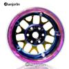 Chanjorlin 2.2 Beadlock Wheels Rims 12mm Hex 1/10 Aluminum Alloy Mud Slingers Hubs for 1:10 RC Rock Crawler Car Axial SCX10 Tamiya CC01 D90 RR10 RC4WD Gen8 Traxxas TRX4 2.2" Tires 4PCS (Rainbow) view 3