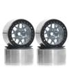 Chanjorlin 2.2 RC Beadlock Wheels Rims 12mm Hex 1/10 Aluminum Alloy Mud Slingers Hubs for 1:10 Rock Crawler Car Axial SCX10 Tamiya CC01 D90 RR10 RC4WD Gen8 Traxxas TRX4 2.2" Tires 4PCS (Titanium) view 1
