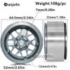 Chanjorlin 2.2 RC Beadlock Wheels Rims 12mm Hex 1/10 Aluminum Alloy Mud Slingers Hubs for 1:10 Rock Crawler Car Axial SCX10 Tamiya CC01 D90 RR10 RC4WD Gen8 Traxxas TRX4 2.2" Tires 4PCS (Titanium) view 2