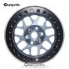 Chanjorlin 2.2 RC Beadlock Wheels Rims 12mm Hex 1/10 Aluminum Alloy Mud Slingers Hubs for 1:10 Rock Crawler Car Axial SCX10 Tamiya CC01 D90 RR10 RC4WD Gen8 Traxxas TRX4 2.2" Tires 4PCS (Titanium) view 4
