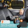 Onco Baby Car Mirror & Car Window Shades Bundle (18.9  12) - UPF 50+ Window Shade, 100% Shatter-Proof Car Mirror for Baby, Universal Shades & Mirror view 2