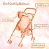 My First Baby Doll Stroller for Toddlers 3 Year Old Girls, Little Kids | Folding Baby Stroller for Dolls, Toy Stroller for Baby Dolls with Bottom Storage Basket, Foldable Frame, Canopy, Seatbelt view 3