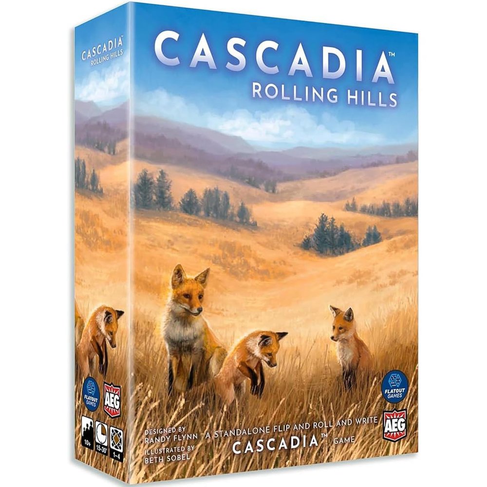 AEG & Flatout Games | Cascadia: Rolling Hills Roll & Write Puzzly Dice Game | Explore The Pacific Northwest, Build Ecosystems | Ages 10+ | 1-4 Players