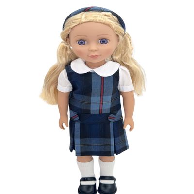 14.5 inch Doll Outfit-School Plaid Jumper include Blouse and Matching Headband/Add on Option: Sock and Shoe (Doll is not included) (Jumper,White Sock,Matte Shoe, Plaid 41)
