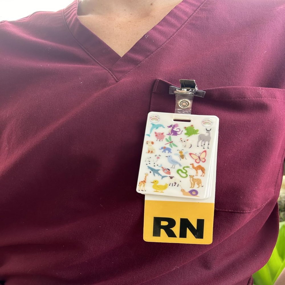 Generic Busy Badge- Distraction Badge Buddy for Pediatric Healthcare Providers (Animal Search)