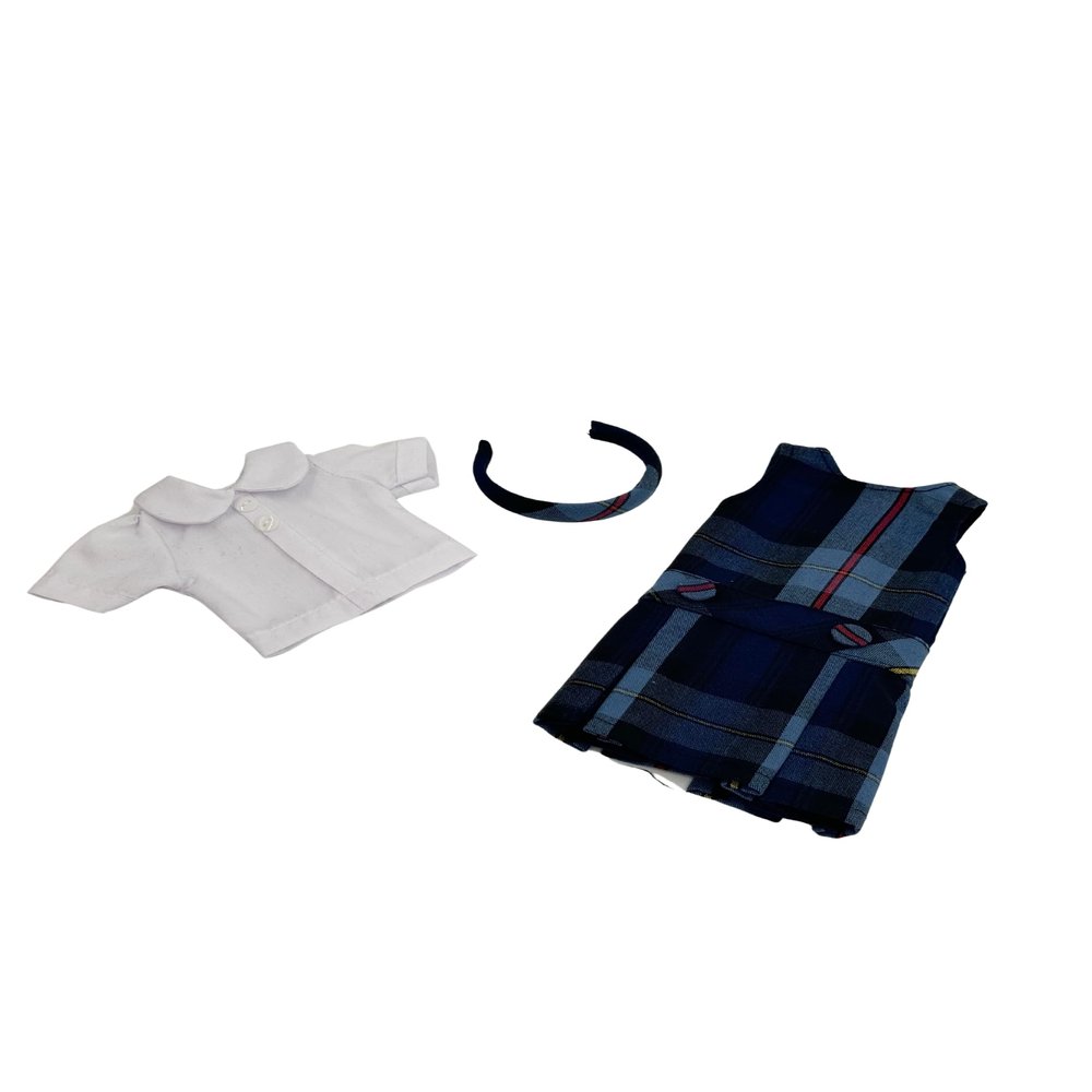 14.5 inch Doll Outfit-School Plaid Jumper include Blouse and Matching Headband/Add on Option: Sock and Shoe (Doll is not included) (Jumper Only, Plaid 41)