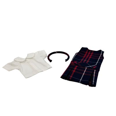 14.5 inch Doll Outfit-School Plaid Jumper include Blouse and Matching Headband/Add on Option: Sock and Shoe (Doll is not included) (Jumper Only, Plaid 36)
