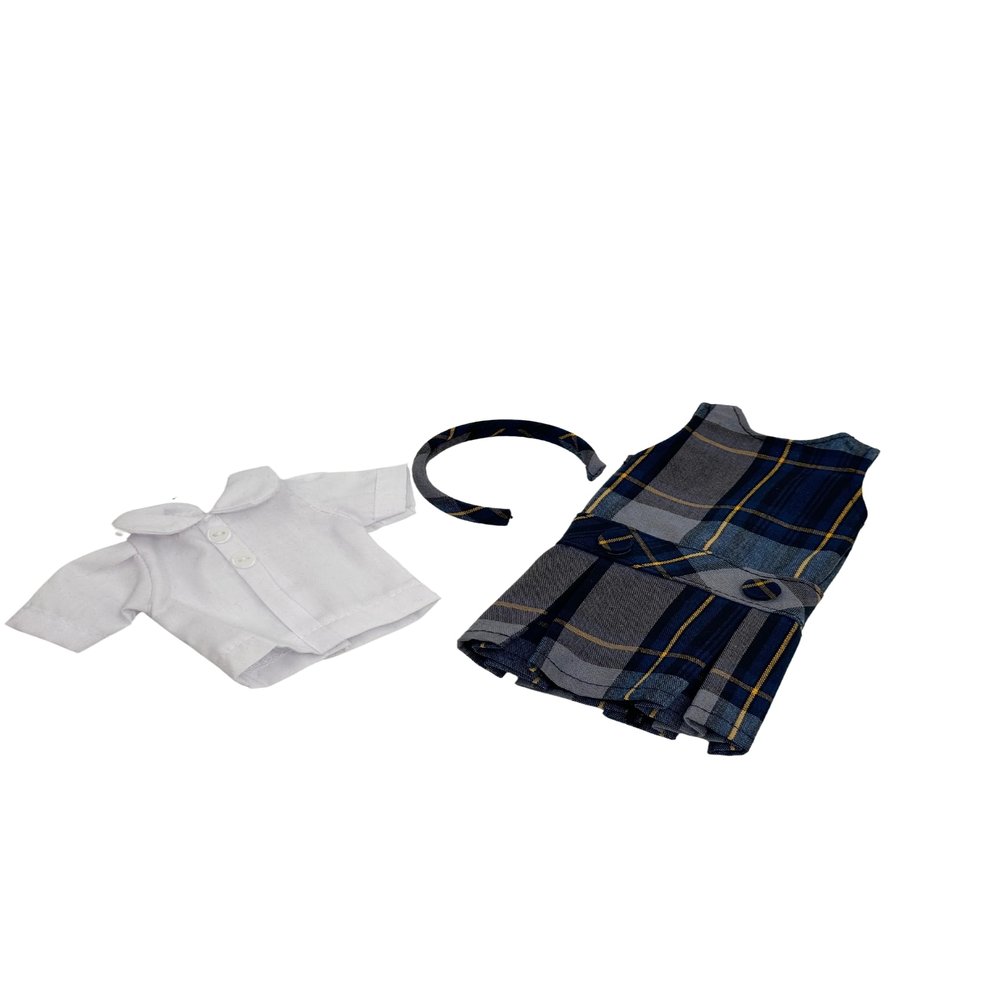 14.5 inch Doll Outfit-School Plaid Jumper include Blouse and Matching Headband/Add on Option: Sock and Shoe (Doll is not included) (Jumper Only, Plaid 57)