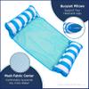 Aqua 4-in-1 Monterey Hammock Pool Float & Water Hammock, Multi-Purpose, Inflatable Pool Floats for Adults, Patented Thick, Non-Stick PVC Material, One Light Blue & One Navy/White Stripe, 2-Pack view 2