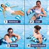 Aqua 4-in-1 Monterey Hammock Pool Float & Water Hammock, Multi-Purpose, Inflatable Pool Floats for Adults, Patented Thick, Non-Stick PVC Material, One Light Blue & One Navy/White Stripe, 2-Pack view 4