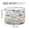 Bulletgxll Cotton Rope Basket Watercolor Floral Large Storage Basket 20" x 14" Laundry Basket With Handles for Blankets Toys Clothes Book view 2