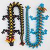 3D Printed Crystal Dragon Giant 36" Articulated Figure (Blue-Green/Shiny Green/Silver) view 4