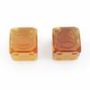 2Pcs PEI Emoticon Dice, Happy/Sad Face Game Dice, EDC Lightweight Translucent Amber Solid 0.59Inch D6 Dice view 1