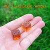 2Pcs PEI Emoticon Dice, Happy/Sad Face Game Dice, EDC Lightweight Translucent Amber Solid 0.59Inch D6 Dice view 3