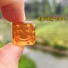 2Pcs PEI Emoticon Dice, Happy/Sad Face Game Dice, EDC Lightweight Translucent Amber Solid 0.59Inch D6 Dice view 4