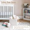 Goodpick Rope Basket, Storage Baskets for Organizing, Rectangle Baby Nursery basket with Handles, Small Woven Basket for Shelves, Living Room, 13 x 10 x 9 Inches, White view 2