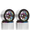 Chanjorlin 1.9 RC Crawler Beadlock Wheels Rims Aluminum Alloy 12mm Hex 1/10 Mud Slingers Hubs for 1:10 Rock Car Axial SCX10 Tamiya CC01 D90 RR10 RC4WD Gen8 Traxxas TRX4 1.9" Tires 4PCS (Rainbow) view 1