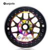 Chanjorlin 1.9 RC Crawler Beadlock Wheels Rims Aluminum Alloy 12mm Hex 1/10 Mud Slingers Hubs for 1:10 Rock Car Axial SCX10 Tamiya CC01 D90 RR10 RC4WD Gen8 Traxxas TRX4 1.9" Tires 4PCS (Rainbow) view 4