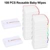 108 Packs Flannel Reusable Baby Wipes Cloth Wipes with Black Upgraded Wipes Dispenser, Soft & Natural Skin Friendly Cloth Wipes, Body Face Hand Washcloth Essential for Cloth Diapers view 2